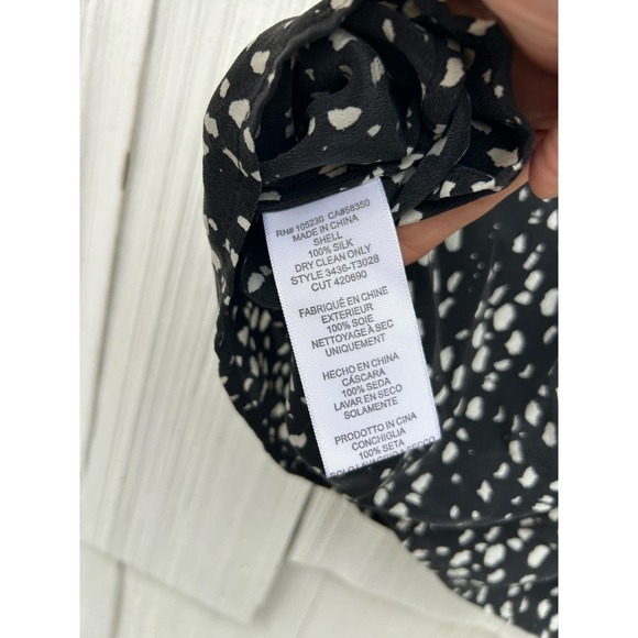 Joie Silk Sleeveless Top Black White Print V-Neck Spaghetti Strap Tank Size XS - Picture 8 of 8